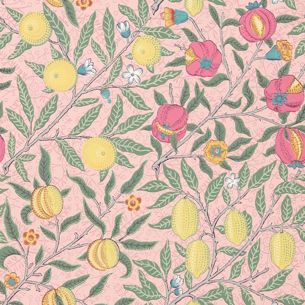 Fruit Wallpaper 510010 by Morris & Co in Stardust Pink